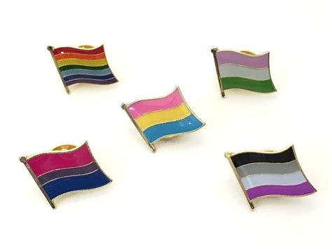 Lgbtq Flag Enamel Lapel Pin Badge Gay Pansexual Asexual Bisexual Gender