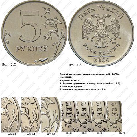 Цена 5 рублей 2009 года, ММД, магнитные