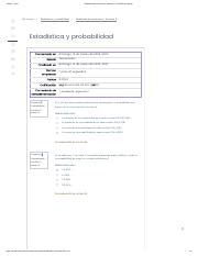 Modalidad de exámenes Semana 2 Revisión del intento Estadística y