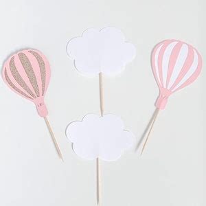Hot Air Balloon Cupcake Toppers Hot Air Balloon Baby Shower Cupcake