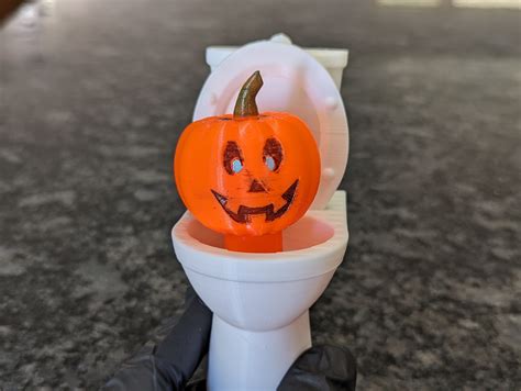 Stl File Pumpkin Skibidi Toilet Interactive 3d Print 🎃 ・model To