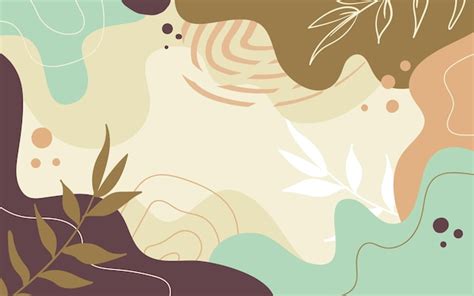 Premium Vector | Hand drawn aesthetic abstract nature background