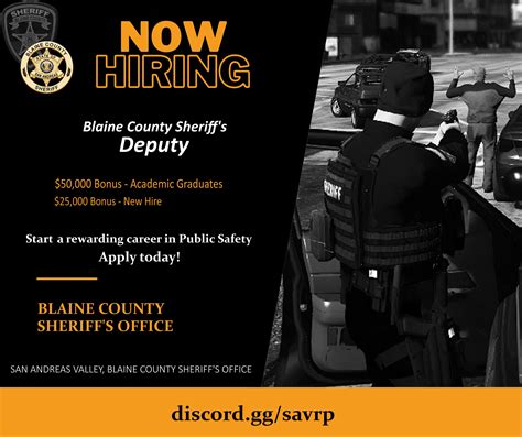 Savrp Blaine County Sheriffs Office Is Now Hiring Looking For