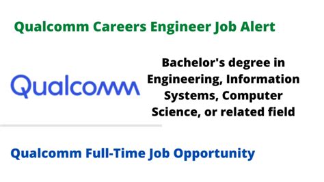 Qualcomm Careers Engineer Job Alert, Full-Time Job Opportunity ...