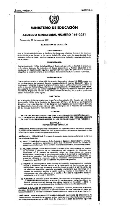 Acuerdo Ministerial 166 2021 DEL 19 Enero 2021 Educacion Media