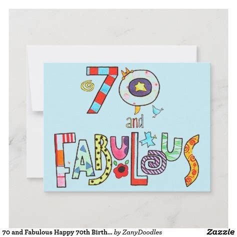 70 And Fabulous Happy 70th Birthday Card 70th Birthday