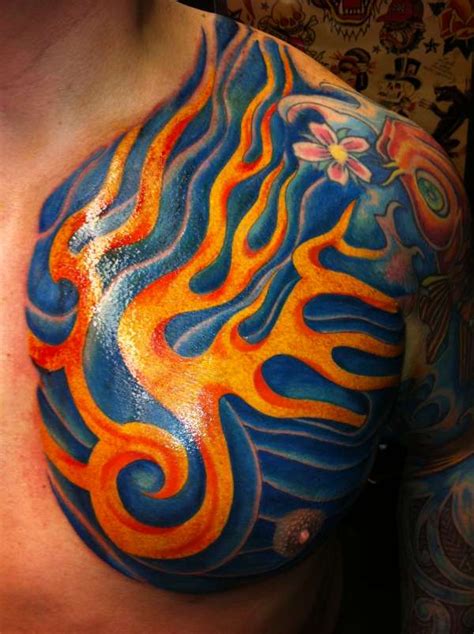 Colorful Chest Tattoos