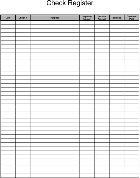 Free Checkbook Register Template Excel