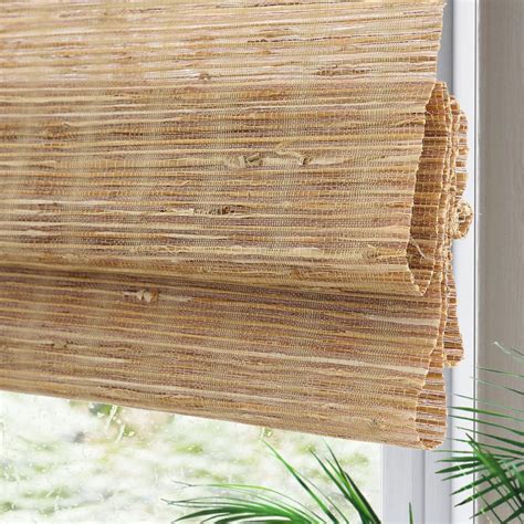 Amazon Yin Yang Cordless Blackout Bamboo Roman Shades Natural