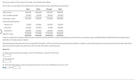 Solved Structuring A Keep Or Drop Product Line Problem With Chegg