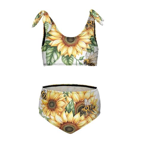 Bee Daisy Flower Girl S Piece Bikini Set Beach Sport Swimsuit Swimwear Y Cm Walmart