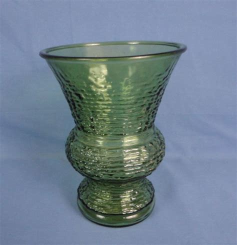 Large Vintage Vase Anchor Hocking Soreno Avocado Green Vintage Vases