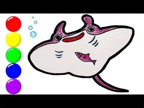 How To Draw a Cute Stingray | Bolalar uchun stingray rasm chizish ...