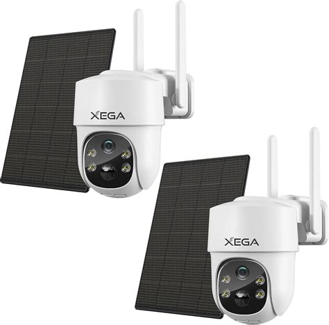 Xega 2 Pack WIFI Security Camera Solar Wireless Outdoor No WiFi