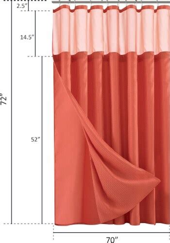 Dainty Home Waffle Weave Complete Shower Curtain With Detachable Fabric