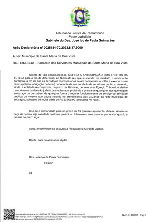 Santa Maria da Boa Vista Justiça declara ilegal greve de 30