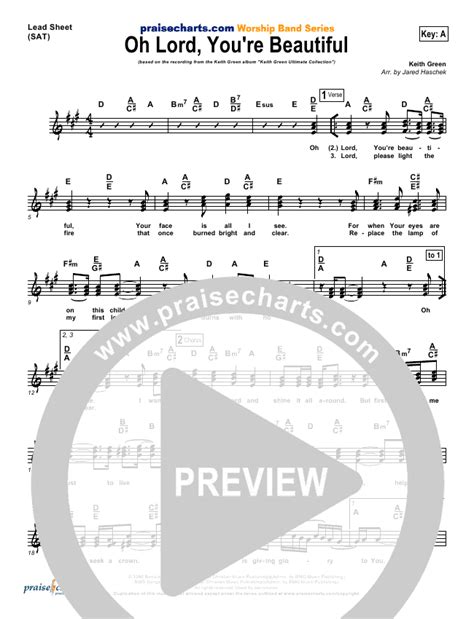 Oh Lord You Re Beautiful Sheet Music Pdf Keith Green Praisecharts