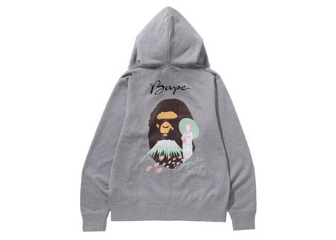 BAPE Souvenir Full Zip Hoodie Gray Men's - FW23 - US