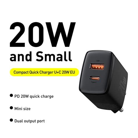 Wholesale Baseus Compact Quick Charger U C Dual Ports W Adapter Eu