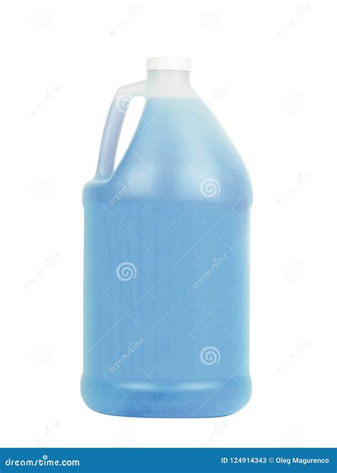 Blue Plastic Bottle For Liquid Laundry Detergent Isolated Stock Image