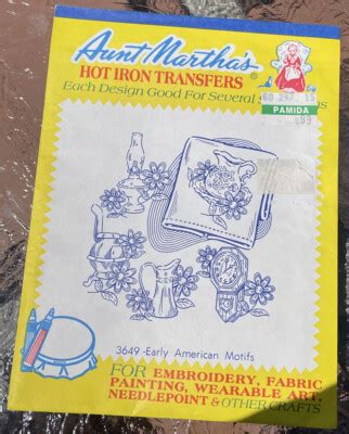 Aunt Martha S Hot Iron Transfers Early American Motifs EBay