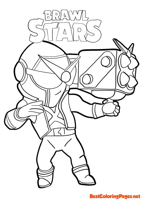 Brock Brawl Stars Coloring Page Free Printable Coloring Pages