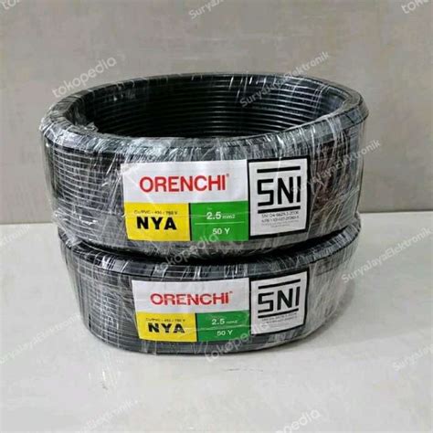 Jual Kabel Listrik Tunggal Nya Orenchi Mm Yard Hitam Roll Di