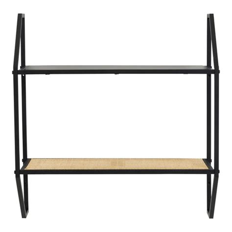 Daire Metal 2 Tier Wall Shelf In Black | Furniture in Fashion