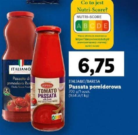 Promocja Passata Pomidorowa 700 G W Lidl