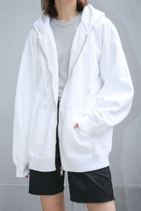 Clothing Oversized White Hoodie White Zip Ups Hoodie Outfit