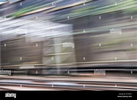 Motion Blur From The Window Of A Speeding Train Stock Photo Alamy