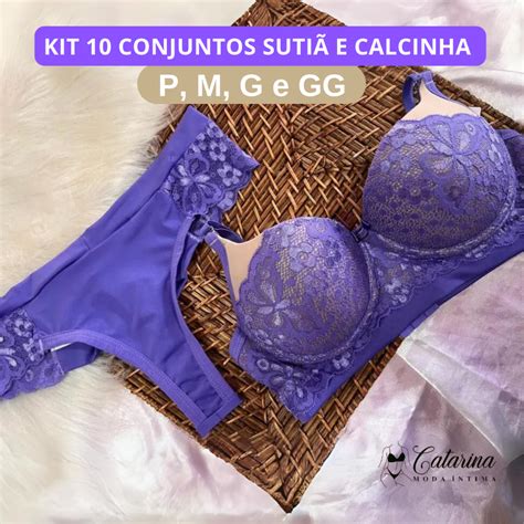 Kit 10 Conjuntos de Lingerie Calcinha e Sutiã Atacado Revenda