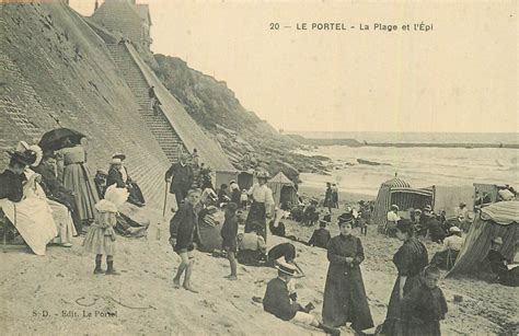 X Cpa Le Portel Plage Epi Haut Et Descente La Plage Avec