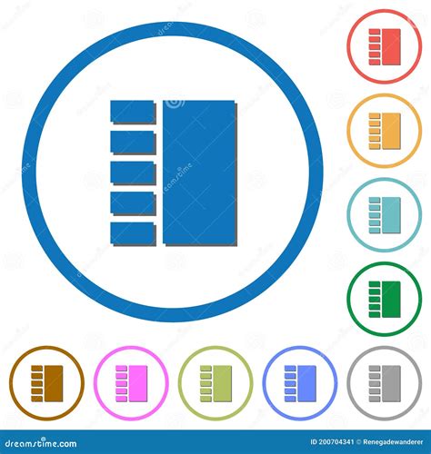 Pictogrammen Met Verticale Tabellay Out Met Schaduwen En Contouren