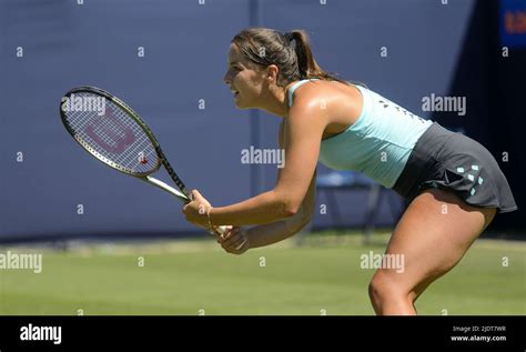 Jodie Burrage (GB) playing at the Rothesay International Tennis ...