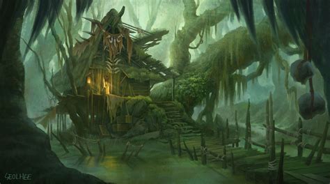 Artstation Witchs House In A Swamp Seolhee Park Scifi Fantasy Art