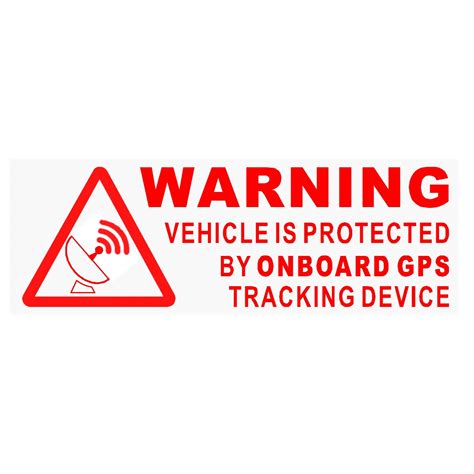 Platinum Place 5 X Warning On Board Gps Tracking Device Stickers Red