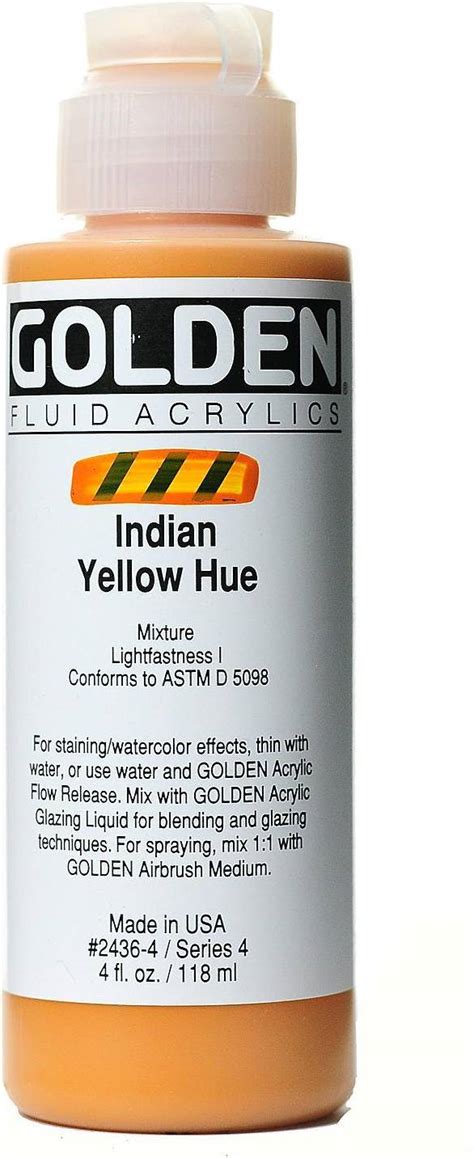 Golden Fluid Acrylics Historical Indian Yellow Hue 4 Oz • Pris