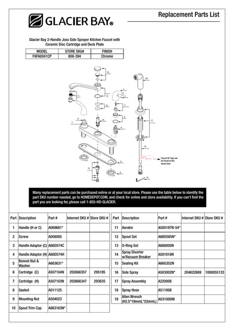 Glacier Bay Shower Faucet Parts Diagram