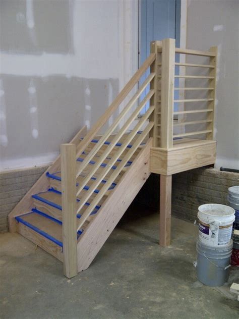 Finished Stair Garage Stairs Diy Stairs Garage Steps