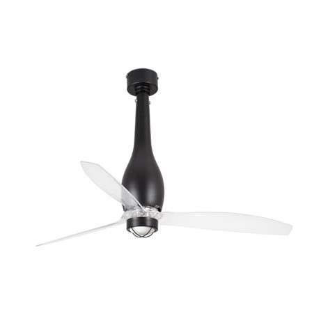 Comprar Ventilador De Techo Negro Mate Transparente Con Motor Dc