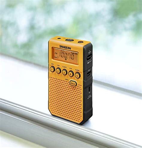 Sangean DT 800YL AM FM NOAA Weather Alert Pocket Radio Yellow