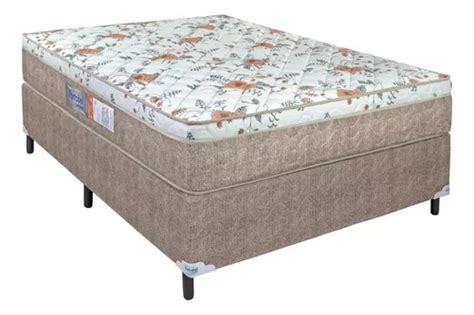 Cama Box Portobel Orthopedic D45 Casal De 1 88mx1 38m Bege E Branco