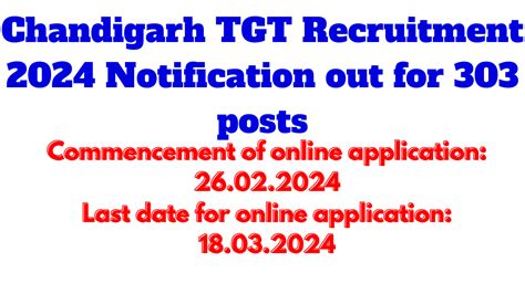 Important Noticification Chandigarh TGT Recruitment 2024