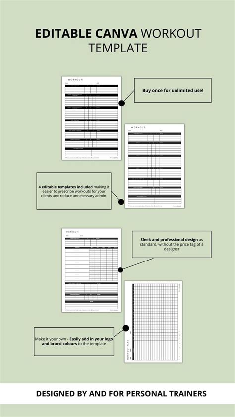 Image Of Editable Workout Templates Designed By And For Personal