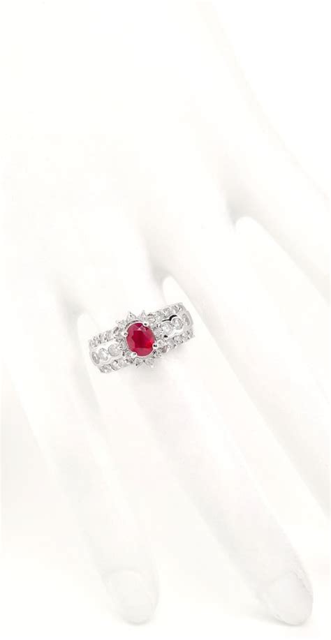 Ctw Ct Natural Vivid Burma Ruby And Ct Natural Diamonds