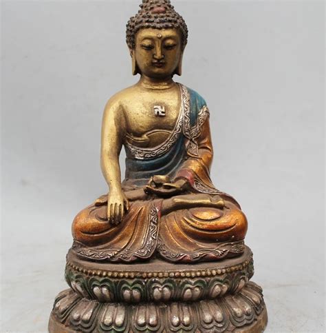 Tibet Budismo Tibetano Bronze Shakyamuni Amitabha Sakyamuni Buddha