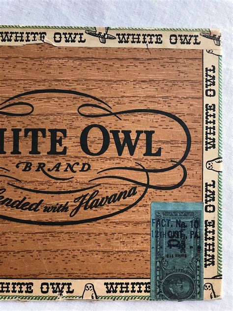 Vintage White Owl Cigar Box Lid Lid Only Paper Ephemera Etsy