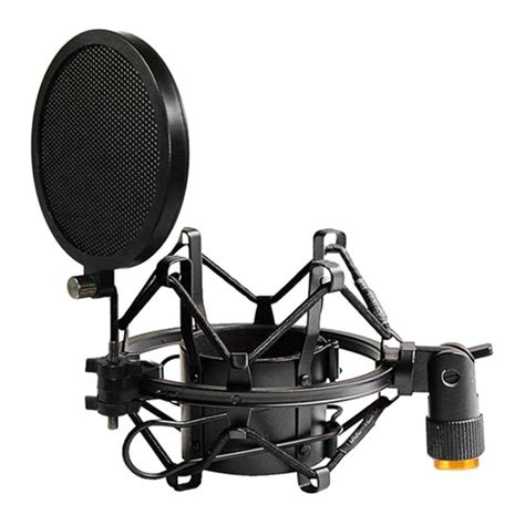 Microphone Shock Mount With Double Mesh Filter Adjustable Anti