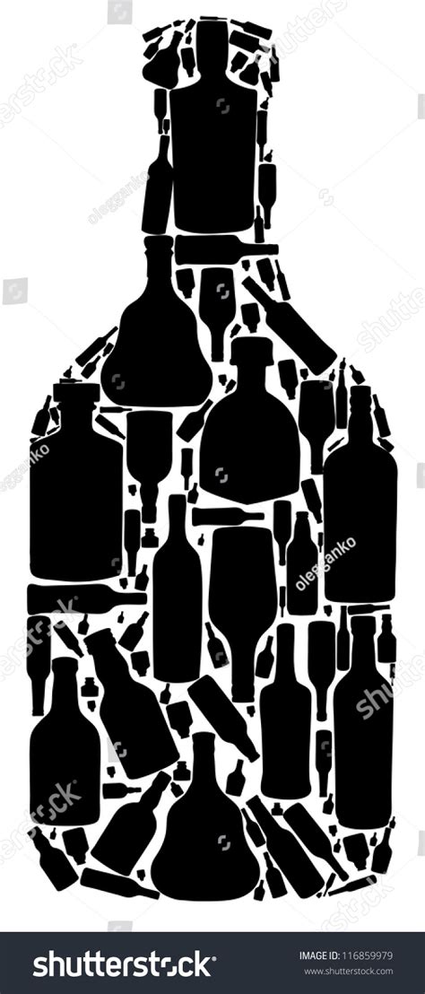 Vector Illustration Silhouette Alcohol Bottle Stock Vector Royalty Free 116859979 Shutterstock